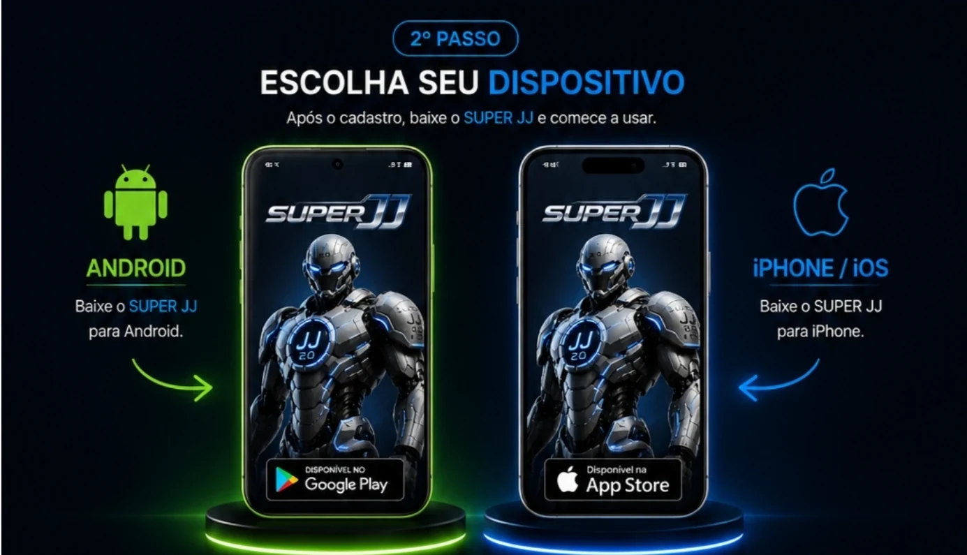 2º passo. Escolha seu dispositivo: Android ou iPhone iOS